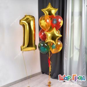 Цифра и фонтан с звёздами на 1 сентября