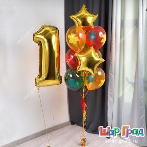 Цифра и фонтан с звёздами на 1 сентября