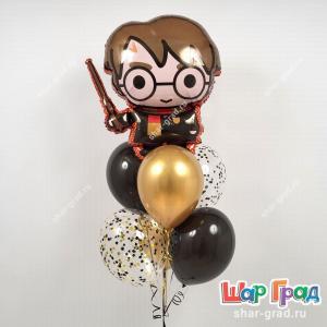Фонтан с фигурой Гарри Поттера, шарами хром и конфетти