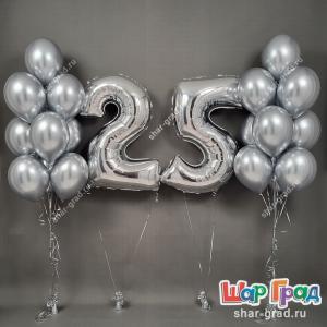 Фонтаны из серебряных шаров хром мужчине на 25 лет