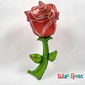 Фигура фольгированная Роза на ножке