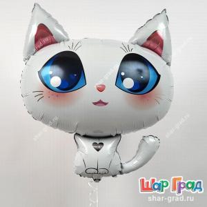 Шар фигура фольгированная Котёнок (Котик) белый