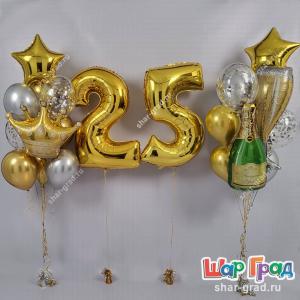 Фонтаны с короной и шампанским девушке на 25 лет