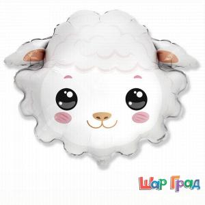 Фольгированна фигура голова, Овечка белая
